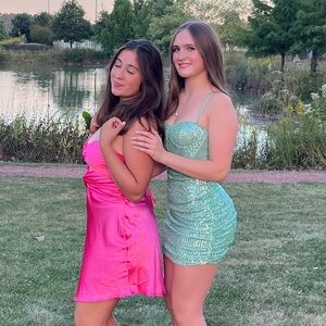 hello molly add it up dress green sequins